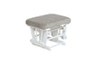 White stool with a gray cushion on a white background